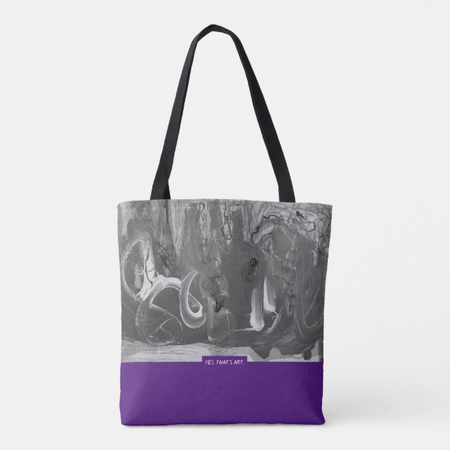 Tote Bag Berry&Grey, Abstract Art (Dos)