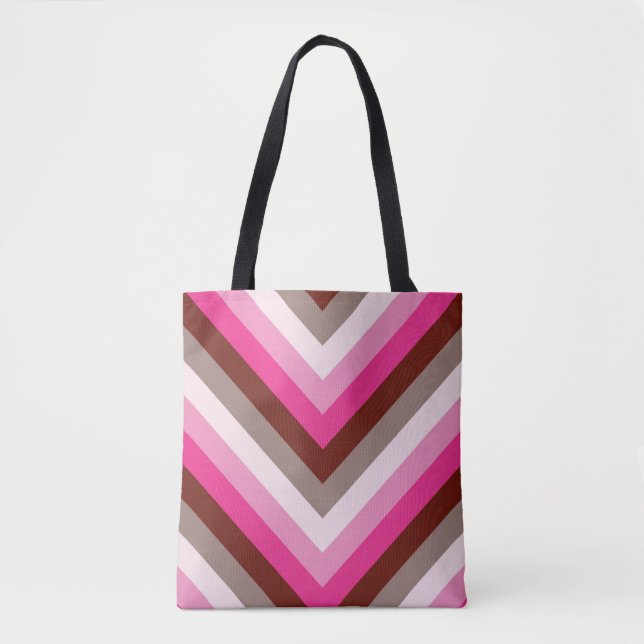 Tote Bag Berry Mocha Chevron (Devant)