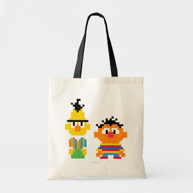 Tote Bag Bert et Ernie en pixel art (Devant)
