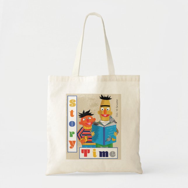 Tote Bag Bert et Ernie Library Story Time (Devant)