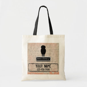 Tote Bag Besoin d'un tampon en caoutchouc Customisé Nom Tél