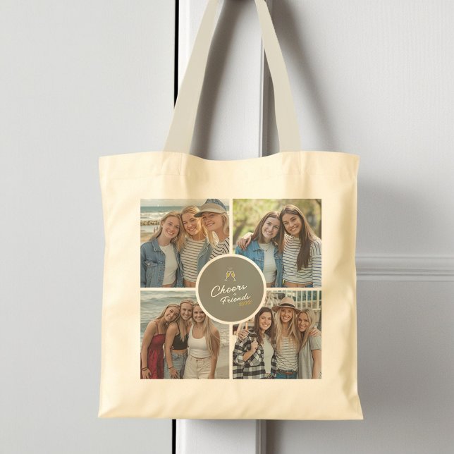 Tote Bag Besoins Personnalisés Modernes Photo Collage Éléga (Créateur téléchargé)