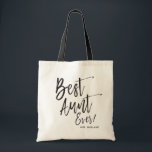 Tote Bag Best Aunt Ever 2 | Script Style Custom Wedding<br><div class="desc">Make the aunt of the bride feel extra appreciated with this special custom name canvas style tote bag.

It features the words "Best Aunt Ever" in an elegant script style text. Underneath this is a spot for her name.</div>