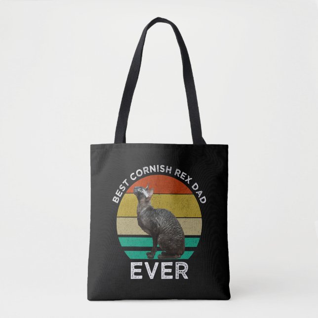 Tote Bag Best Cornish Rex Dad Ever (Devant)