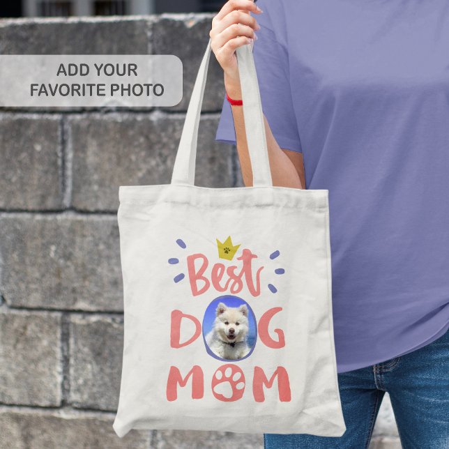 Tote Bag Best Dog Mom Pet Photo Empreinte de patte mignon t (Créateur téléchargé)