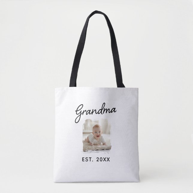 Tote Bag Best Grandma Ever Photo Est. Year  (Devant)