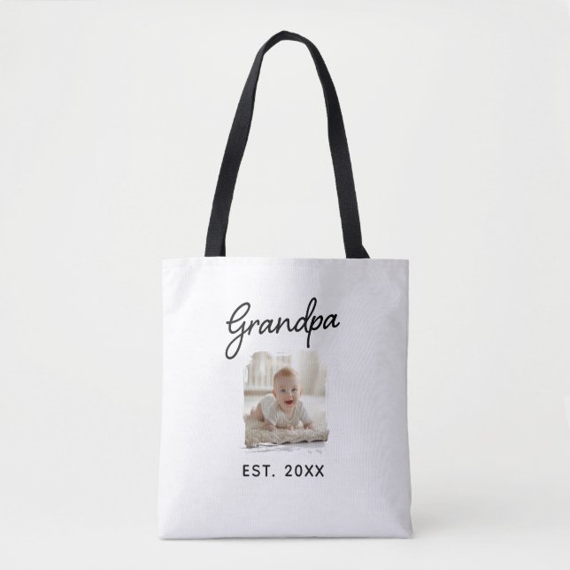 Tote Bag Best Grandpa Ever Photo Est. Year  (Devant)