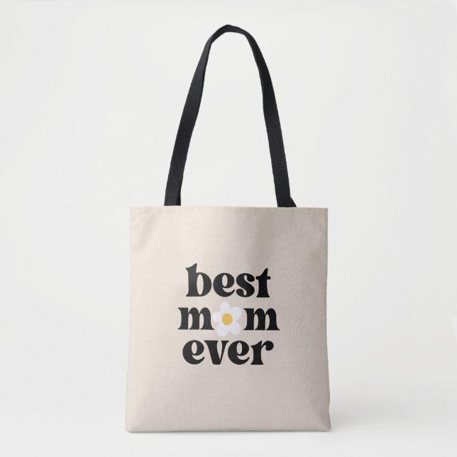 Tote Bag Best Mom Ever Retro Typography Mother's day (Devant)