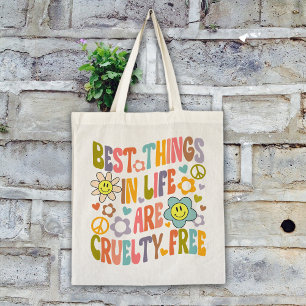 Tote Bag Best Things in Life, Fleurs tendance Retro Vegan