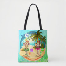 Besties voyage été plage bleu personnalisé
