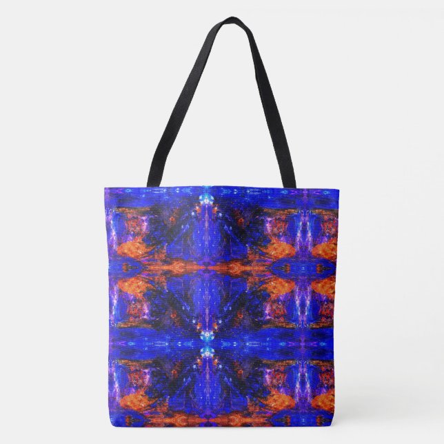 Tote Bag Bête bleue Courir le feu (Devant)