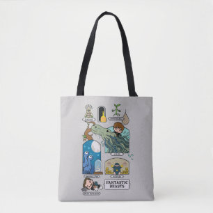 Tote Bag Bêtes De Cartoon Dans Les Habitats