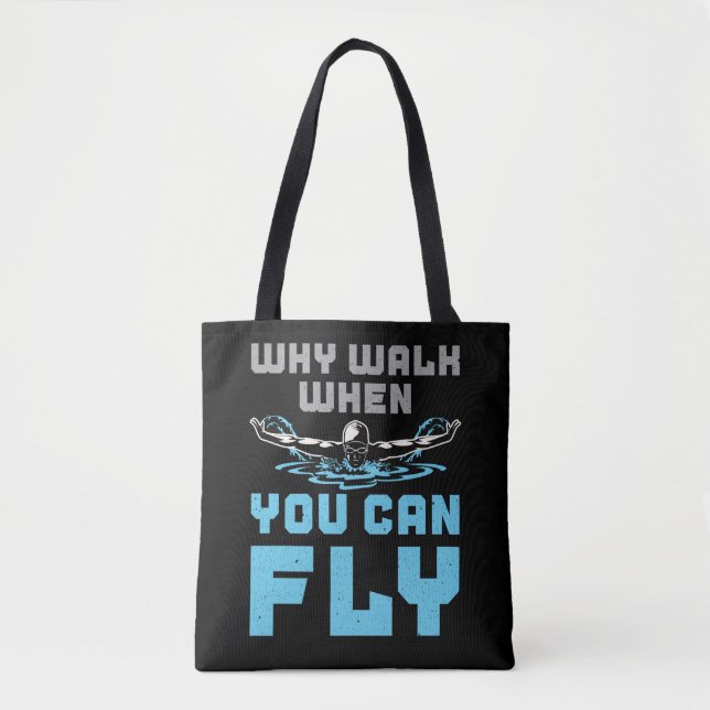 Tote Bag Beurre Pourquoi Marcher Quand Vous Pouvez Voler (Devant)