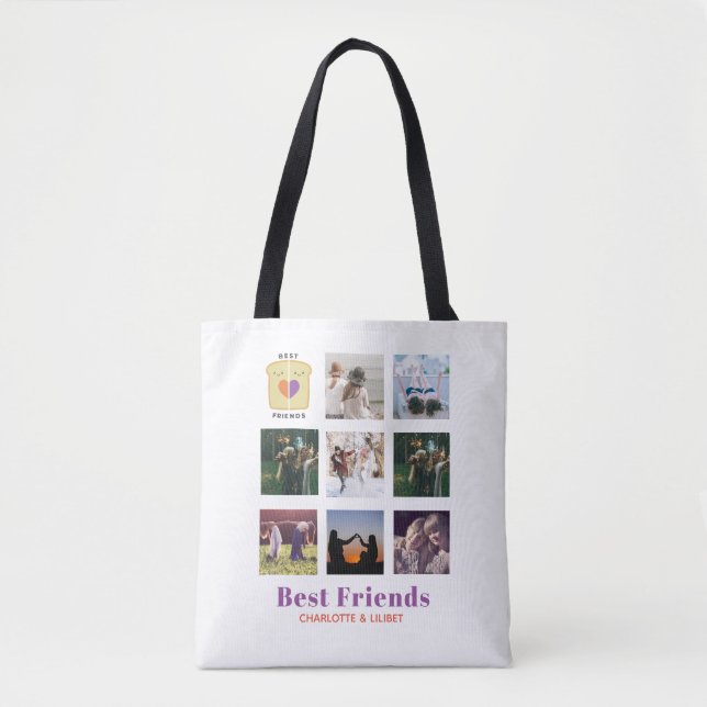 Tote Bag BFF Photo Collage Cadeau Peanutbeurre Jelly Sandwi (Devant)
