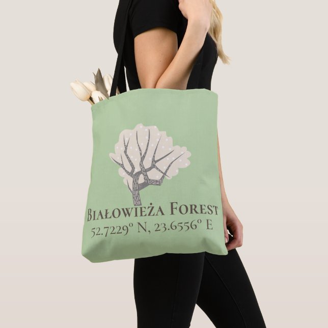Tote Bag Białowieża Forêt Latitude & Longitude (De près)