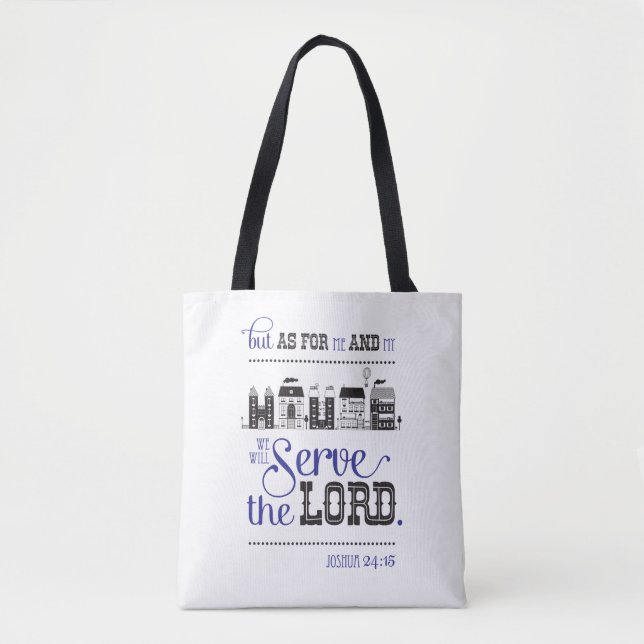 Tote bag bible scripture inspired joshua 24 (Devant)
