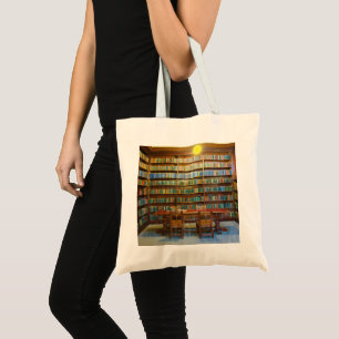 Tote Bag Bibliothèque Books Water Color,