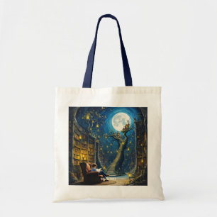 Tote Bag Bibliothèque d'arbre de garçon mignonne Imaginaire