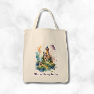 Tote Bag Bibliothèque de château personnalisée pour enfants