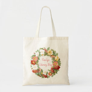 Tote Bag Bibliothèque florale personnalisée