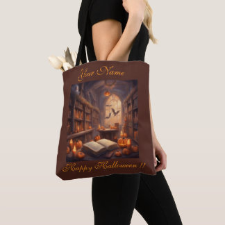 Tote Bag Bibliothèque Halloween hantée