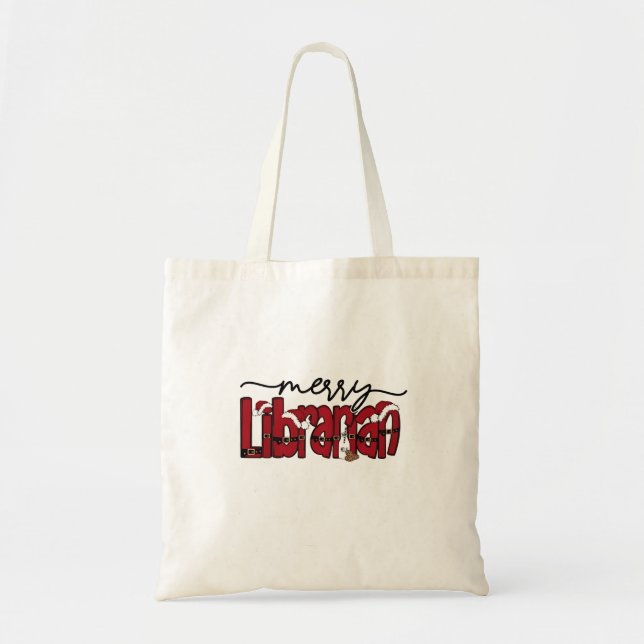 Tote Bag Bibliothèque Joyeuse Librairie de Noël Lover (Devant)