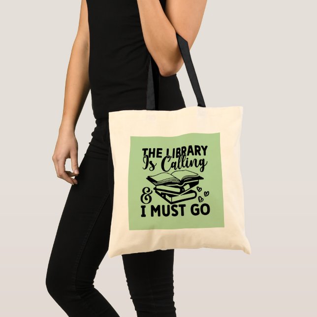 Tote Bag Bibliothèque mignonne appelant l'art des mots  (Devant (produit))