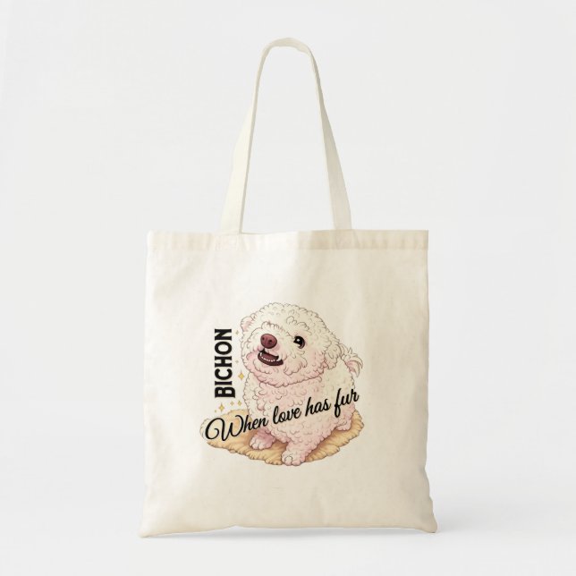 Tote Bag Bichon à fourrure d'amour  (Devant)