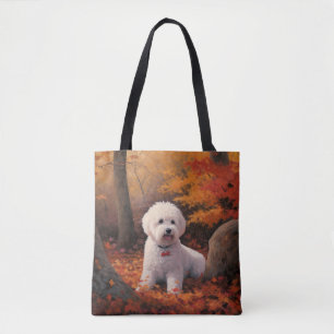 Tote Bag Bichon Frise à l'automne Feuilles automne Inspire