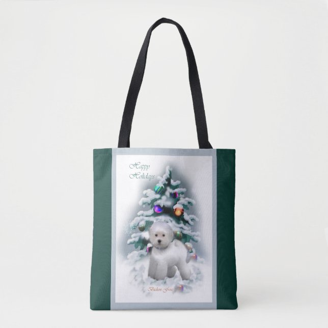 Tote Bag Bichon Frise Christmas (Devant)