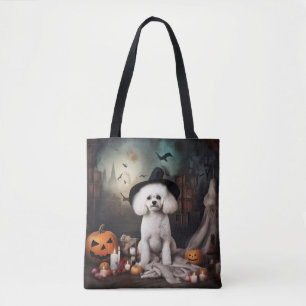 Tote Bag Bichon Frisé Citrouilles Halloween Épouvantable