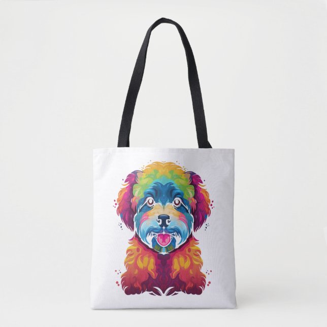 Tote Bag Bichon Frise Dog Pop Art (Devant)