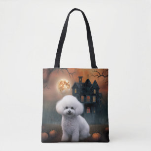 Tote Bag Bichon frisé Halloween Épouvantable