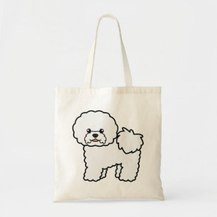 Tote Bag Bichon Frise mignonne chien de dessin