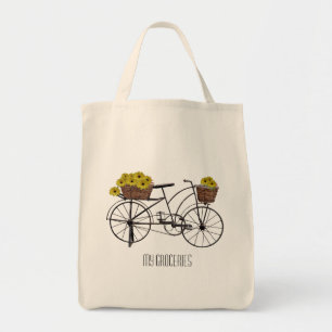 Tote Bag Bicyclette et paniers des fleurs