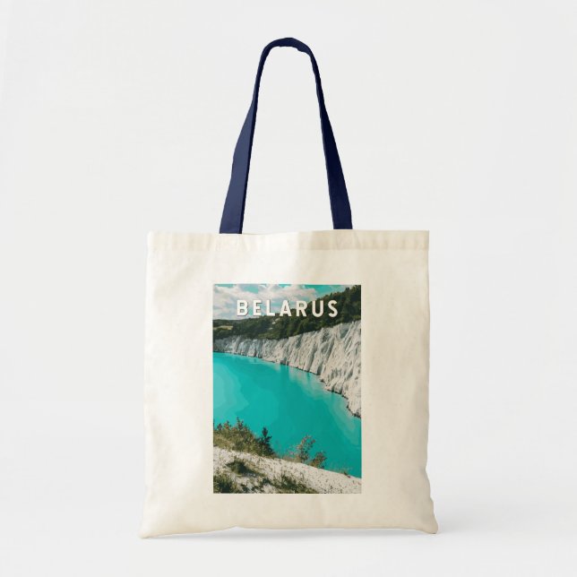 Tote Bag Biélorussie Illustration Voyage Art Vintage (Devant)