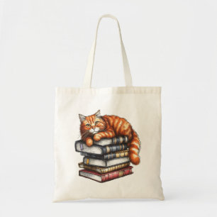 Tote Bag Bien lire chat tabby; livre des cadeaux de vers