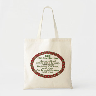 Tote Bag Bienheureuse de Noël irlandais, Fête Celtique Roug
