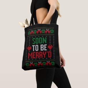 Tote Bag Bientôt mariés Joyeux Noël Mariée & Marié