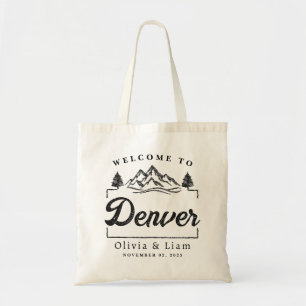 Tote Bag Bienvenue À Denver Colorado Mariage Minimaliste