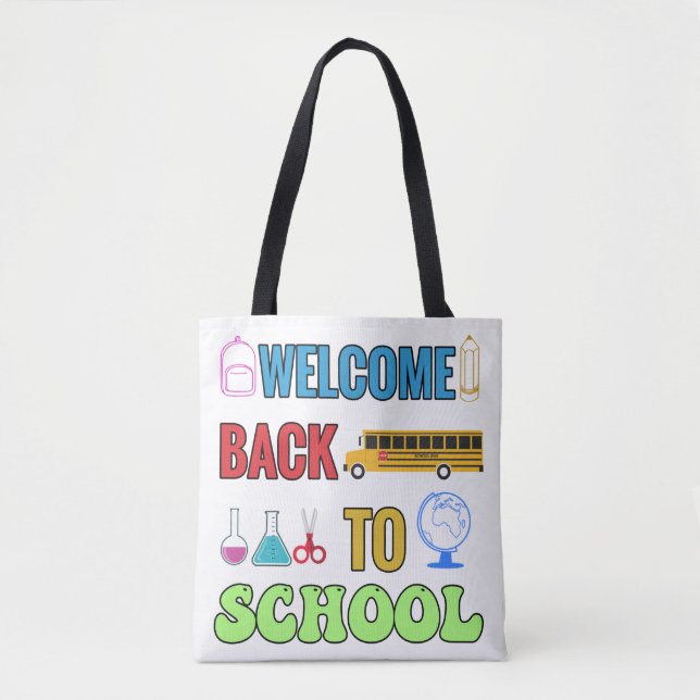 Tote Bag Bienvenue À L'École | Meilleur cadeau pour un étud (Devant)