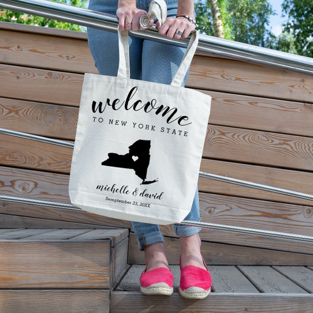 Tote Bag Bienvenue à New YORK State Silhouette Mariage (Créateur téléchargé)