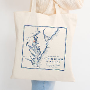 Tote Bag Bienvenue à North Beach Maryland Mariage élégant