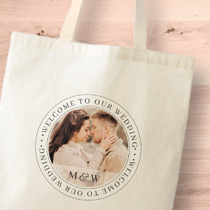 Tote Bag Bienvenue À Notre Photo Personnalisée Mariage Clas