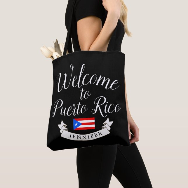 Tote Bag Bienvenue à Porto Rico| Destination Wedding Favor (De près)
