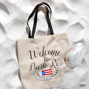 Tote Bag Bienvenue à Porto Rico  Destination Wedding Favor