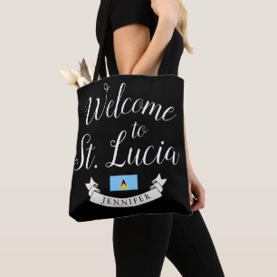 Tote Bag Bienvenue à Sainte-Lucie Destination Faveur Mari