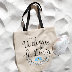 Tote Bag Bienvenue à Sainte-Lucie Destination Faveur Mari