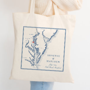 Tote Bag Bienvenue au mariage élégant et naval de North Bea
