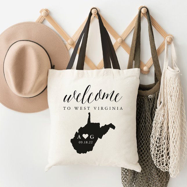 Tote Bag Bienvenue au Mariage Silhouette de l'État de Virgi (Créateur téléchargé)